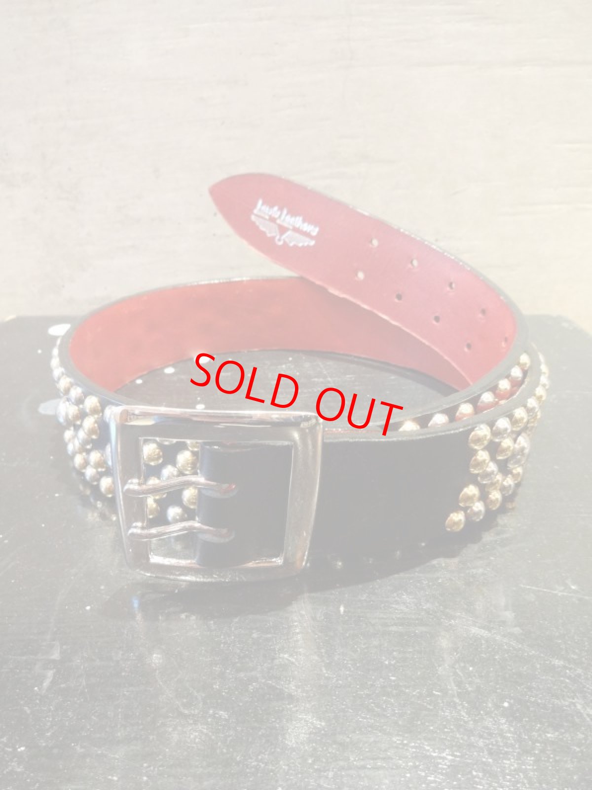 Lewis Leathers (Wessex Studs Belt) Color：Black(×Red) - TRAMPS