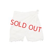 Porter Classic "SASHIKO LINEN PREMIUM GANDHI SHORTS" Color：White