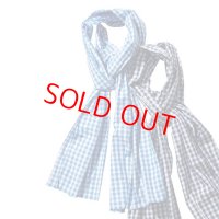 Porter Classic "GINGHAM CHECK STOLE" Color：Blue