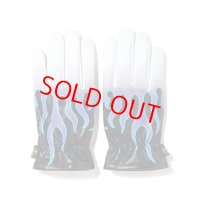 CHALLENGER "FIRE LEATHER GLOVE" Color：White Fire