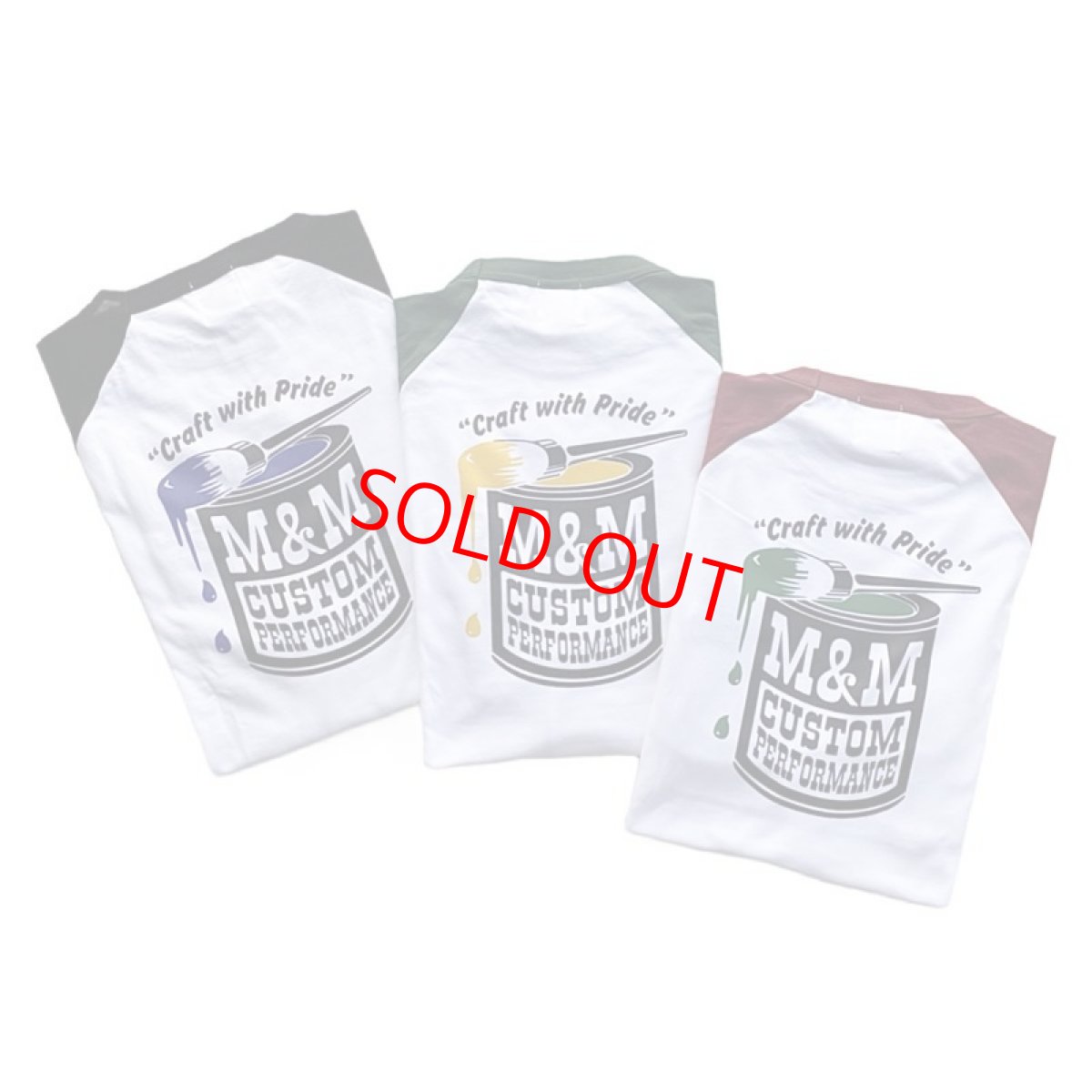 LOOPHOLE M&MラグランTシャツ ホワイト/グリーン M&M 新作販売告知 / ポップに仕上げたラグランTシャツは毎回