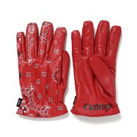 CHALLENGER "BANDANA LEATHER GLOVE" Color：Red