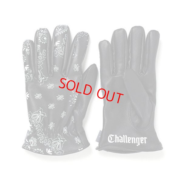 画像1: CHALLENGER "BANDANA LEATHER GLOVE" Color：Black