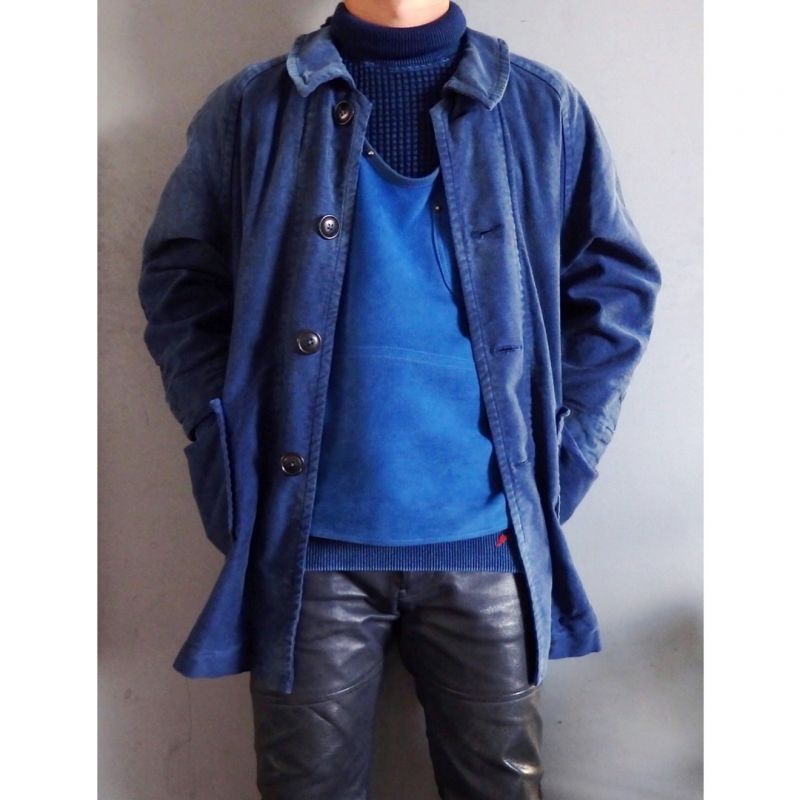 porterclassic moleskin coat blue